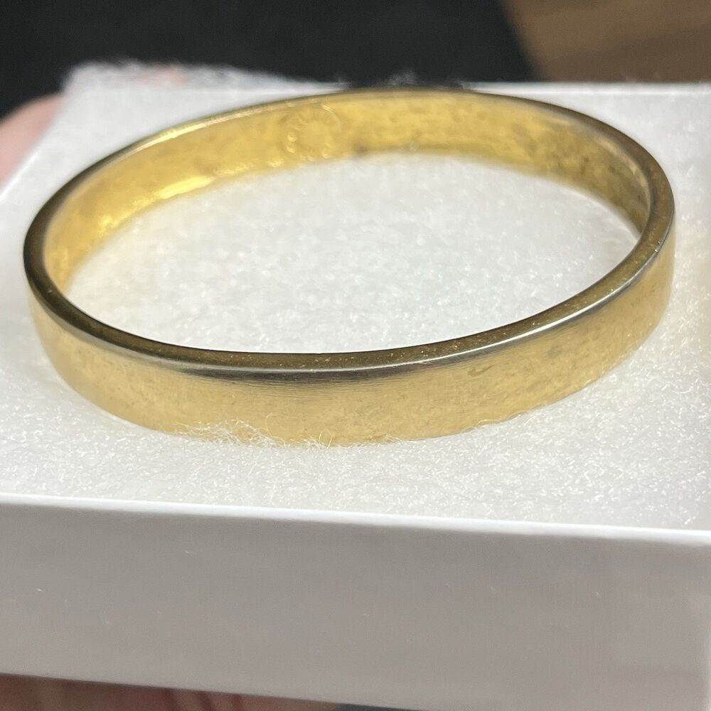 Clara Studio Inc. Vintage Y2K Brushed Tone Gold Bangle Bracelet 8 In Antique 70s